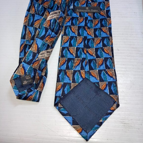 Ermenegildo ZEGNA Silk  Made In Italy Ties Lot of 3 Burgundy Blue Rust  58". 3.7 - Picture 5 of 7